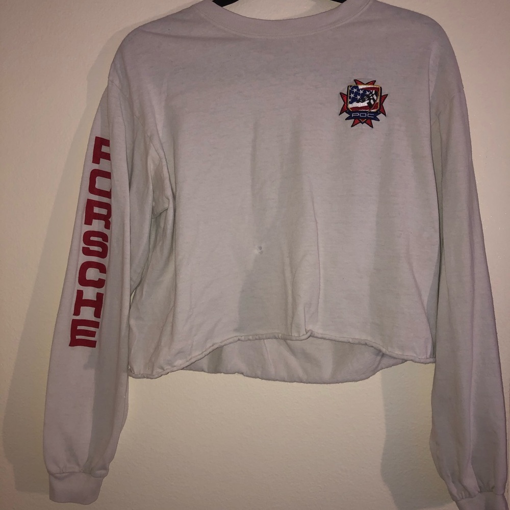 long sleeve cropped porshe shirt